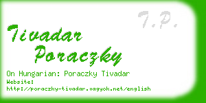 tivadar poraczky business card